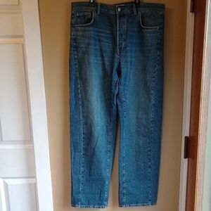 Madewell Button Fly Wide Leg Relaxed Blue Jeans Size 31